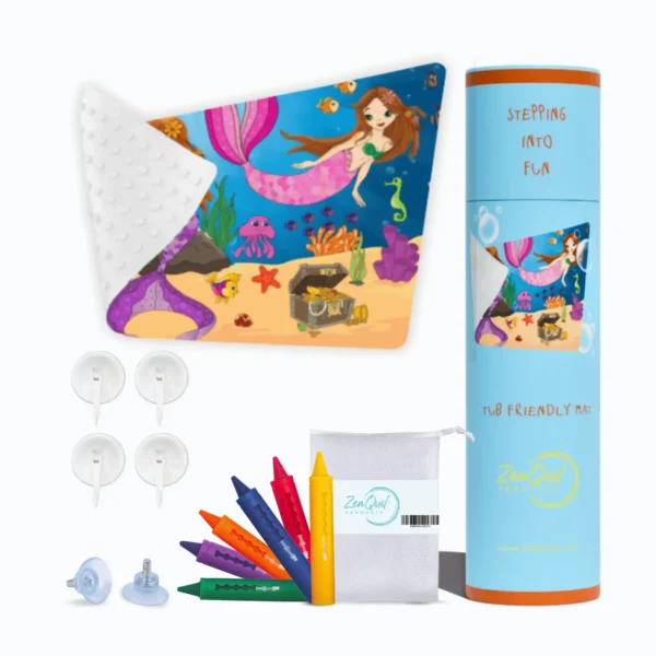 Kids Mermaid Bath Math Crayons