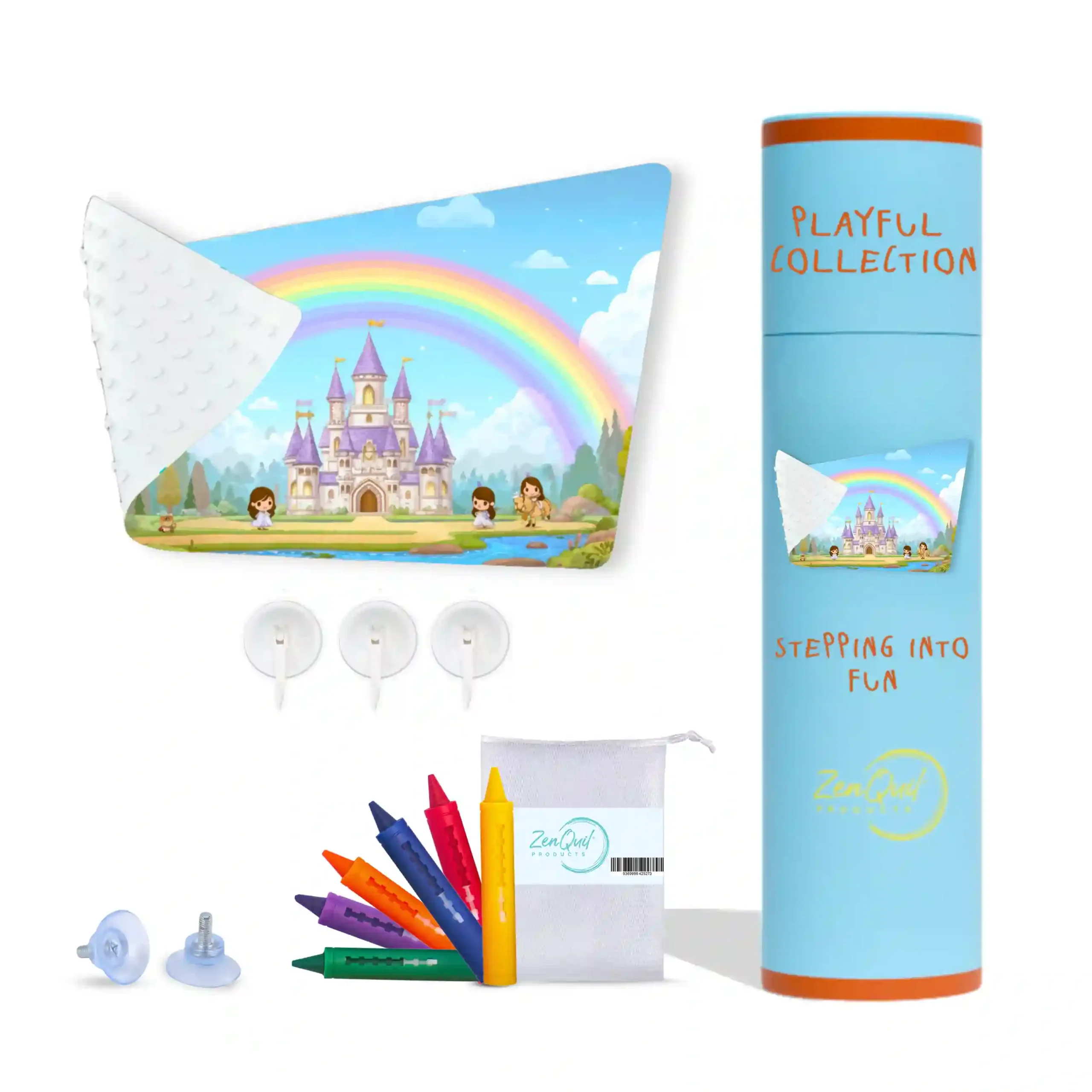Playful Kingdom Bath Mat (Kids) with Crayons